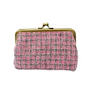 【日本丸真】MOON 英倫風復古雙扣小包包 粉灰格子 粉灰格子