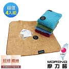 【MORINO摩力諾】超細纖維條紋方巾4入組 桃紅