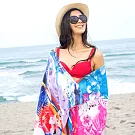 【MORINO摩力諾】超細纖維繽紛靚彩海灘巾/萬用巾/浴巾 南洋風情