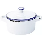 《Utopia》附蓋雙耳石陶餐碗 | 飯碗 湯碗 - 藍10cm