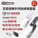 【安伯特】百變旋轉手持無線車用吸塵器 (國家認證 一年保固) 汽車吸塵器 無線吸塵器 車載吸塵器 黑色