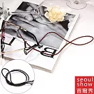 seoul show首爾秀 麻花編織皮繩眼鏡鍊老花眼鏡防丟鍊  黑色