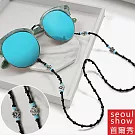 seoul show首爾秀 串珠小花眼鏡鍊老花眼鏡防丟鍊  藍色