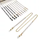 seoul show首爾秀 o字圈圈串珠鍊兩用口罩掛繩鏈墨鏡平光眼鏡鍊老花近視防丟鍊  金色