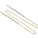 seoul show首爾秀  石頭水晶珠兩用口罩掛繩鏈墨鏡平光眼鏡鍊老花近視防丟鍊  透白