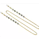 seoul show首爾秀  石頭水晶珠兩用口罩掛繩鏈墨鏡平光眼鏡鍊老花近視防丟鍊  灰彩