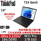 【Lenovo】聯想 ThinkPad T14 Gen5 14吋 AI PC 三年保固 Ultra 5 125H 16G/1TB SSD 黑