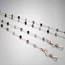 seoul show首爾秀 黑白灰透明水晶兩用口罩掛繩鏈墨鏡平光眼鏡鍊老花近視防丟鍊  玫金