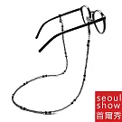 seoul show首爾秀 隔花串珠兩用口罩掛繩鏈墨鏡平光眼鏡鍊老花近視防丟鍊  灰色