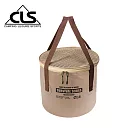 【韓國CLS】NOBANA 22L 加厚摺疊水桶 曬物籃/冰桶/露營/釣魚/水袋(兩色任選) 卡其色