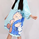 【SNOOPY史努比】75週年紀念罩袍 浴袍 毛巾衣- 好想睡(藍)