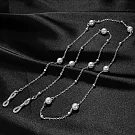 seoul show首爾秀 9珠夾珠兩用口罩掛繩鏈墨鏡平光眼鏡鍊老花近視防丟鍊  銀色