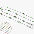 seoul show首爾秀 三色水鑽兩用口罩掛繩鏈墨鏡平光眼鏡鍊老花近視防丟鍊  銀鍊綠鑽