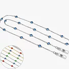 seoul show首爾秀 三色水鑽兩用口罩掛繩鏈墨鏡平光眼鏡鍊老花近視防丟鍊  銀鍊藍鑽