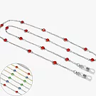 seoul show首爾秀 三色水鑽兩用口罩掛繩鏈墨鏡平光眼鏡鍊老花近視防丟鍊  銀鍊紅鑽