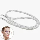 seoul show首爾秀 6mm仿珍珠串珠兩用口罩掛繩鏈墨鏡平光眼鏡鍊老花近視防丟鍊  銀色