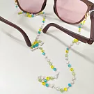 seoul show首爾秀 混色水晶鍊兩用口罩掛繩鏈墨鏡平光眼鏡鍊老花近視防丟鍊  藍綠