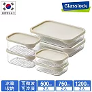 Glasslock 強化玻璃冰箱收納可冷凍微波保鮮盒-多尺寸6入組