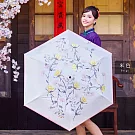 【雨之情】安全推防曬自動傘富貴 米色