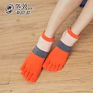 蒂巴蕾TOE SOCKS乾爽五指短襪─午夜的金色夕陽 橘