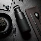 美國HYDY時尚保溫水壺 ─ 油墨黑─黑瓶 小容量480ml，不銹鋼保溫水瓶