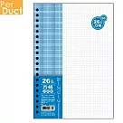 (3入1包)PER-DUCT B5-26孔活頁紙-方格5mm