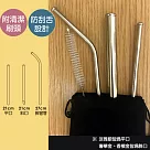 【EZlife】316不鏽鋼防刮舌吸管5件組─淡雅銀
