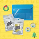 【HITOTOKI】TEPRA LITE 熱感式標籤薄膜自黏膠帶 15mm 聖誕金銀組合