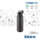 TIGER虎牌 大容量不鏽鋼運動隨行_可裝碳酸氣泡水保冷環保杯1200ml(MTA─T120) 鋼鐵灰