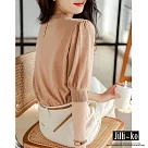 【Jilli~ko】冰絲精緻氣質泡泡縮口袖針織衫 J10178 FREE 粉色