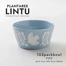 【日本Minoru】Lintu飛鳥花草 陶瓷餐碗280ml ‧ 藍