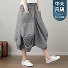 【慢。生活】文藝格子寬鬆棉質鬆緊腰燈籠裙 1560 FREE 小格黑
