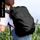 珠友 45L背包防雨套/背包防塵套/登山包防水罩/背包雨衣 02黑