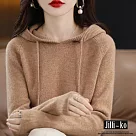 【Jilli~ko】連帽針織衫抽繩休閒款套頭毛衣衛衣 J11359 FREE 卡其
