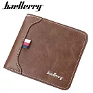 【Baellerry 佰利瑞】8卡輕商務大容量三折對開男用短夾(D1308) _咖啡色