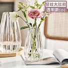 【好拾選物】北歐輕奢款豎紋大肚款玻璃花瓶 小款 ─透明款