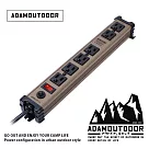 ADAMOUTDOOR 旗艦店|直式金屬6座延長線2M 沙漠色