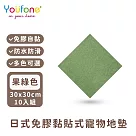 【YOUFONE】日式免膠黏貼式地墊/無黏膠地墊/隨撕隨黏地墊/可水洗─30*30cm─10入/包 ─果綠