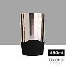 【鈦工坊TiKOBO】純鈦雙層真空 蛋形杯_480ml/馬克杯/水杯 _尊爵黑