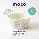 【日本Minoru】Moco優雅煙花 陶瓷餐碗480ml ‧ 杏白藍
