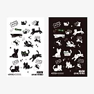 【韓國BFMA】MIAOW貓咪 白色&黑色 貼紙組(2張入)