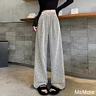 【MsMore】 雪尼爾闊腿高奢亮絲針織垂感拖地褲慵懶加厚直筒長褲# 123456 XL 米白色