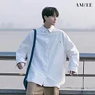 【AMIEE】潮男寬鬆休閒設計感襯衫(男裝/雅痞/KDTQ─C159) L 白