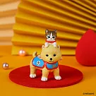 貓福珊迪招財公仔 柴犬小貓