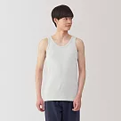 【MUJI 無印良品】男清爽舒適棉質坦克背心 L 淺灰
