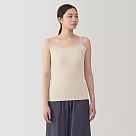【MUJI 無印良品】女清爽舒適棉質附吸汗墊片細肩帶 M 米黃