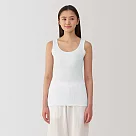 【MUJI 無印良品】女清爽舒適棉質附吸汗墊片坦克背心 M 白色