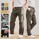 【KISSDIAMOND】防風防水衝鋒工裝褲(男長褲/女長褲/KDFP─B835) 2XL 軍綠