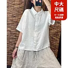 【慢。生活】棉麻寬鬆顯瘦翻領襯衫 3253 FREE 白色