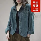 【慢。生活】文藝開扣休閒棉質襯衫外套 J12027 FREE 藍色